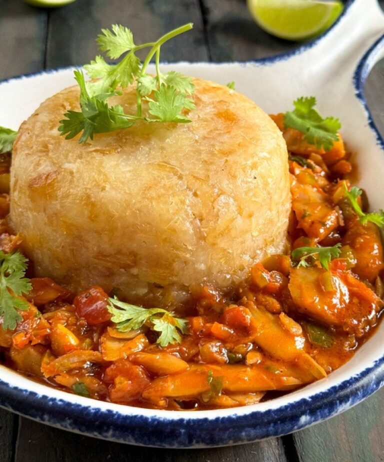 Para días feriados: sabrosa receta de mofongo de yuca con bacalao noruego
